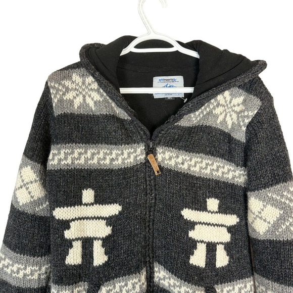 Ark Imports 100% Wool Full Zip Cowichan Sweater Jacket Women's Fleece Line - Picture 9 of 16